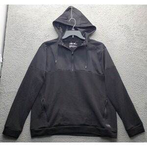 MSX By Michael Strahan Hoodie Men's‎ XL Black Fleece Lined Ribbed Quarter Zip